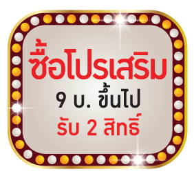 ซื้อโปรเสริม 9 บาทขึ้นไป รับ 2 สิทธิ์