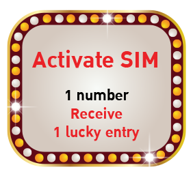 Activate SIM 1 number Receive 1 lucky entry