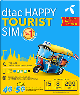 dtac tourist sim card thailand